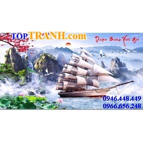 Tranh gắn đá thuận buồm xuôi gió